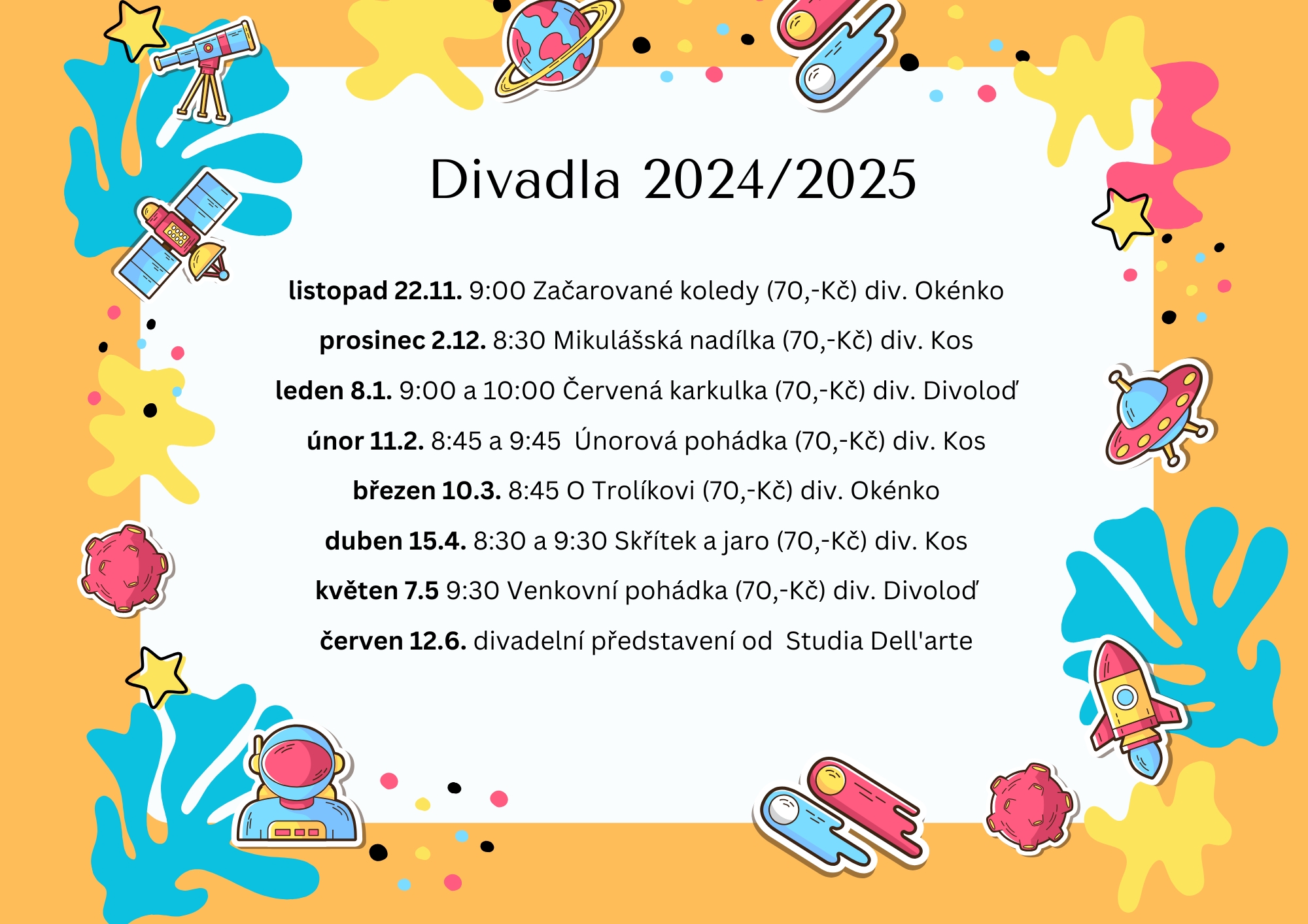 Divadelní představení MŠ 2024/2025